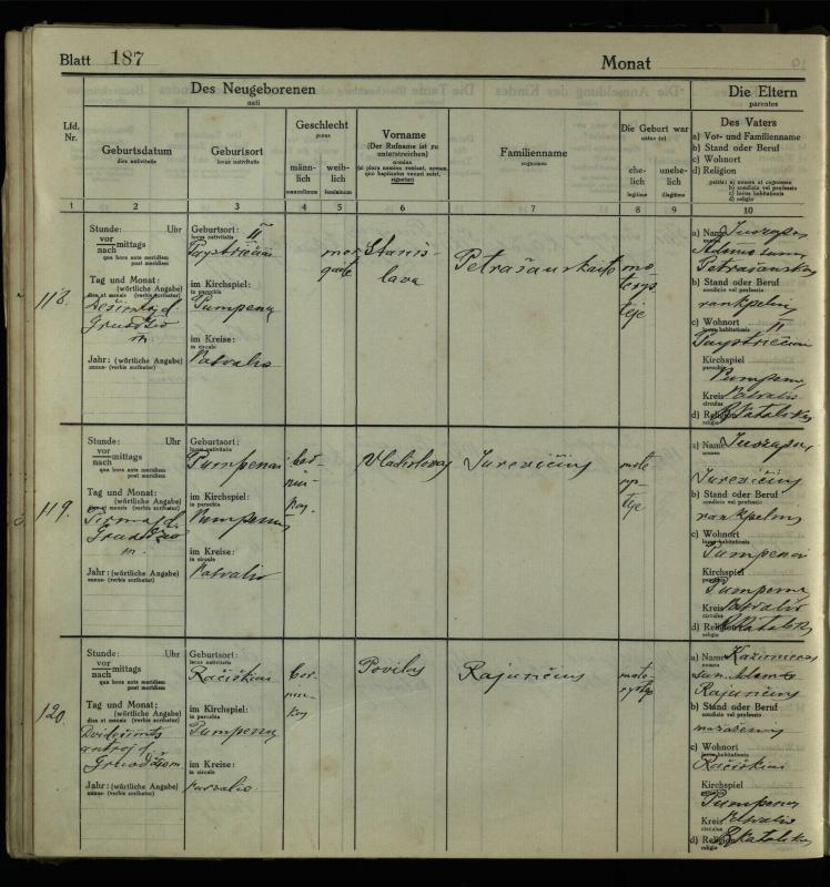 Pumpėnų Romos katalikų parapijos bažnyčios 1916–1921 metų krikšto metrikų knyga
