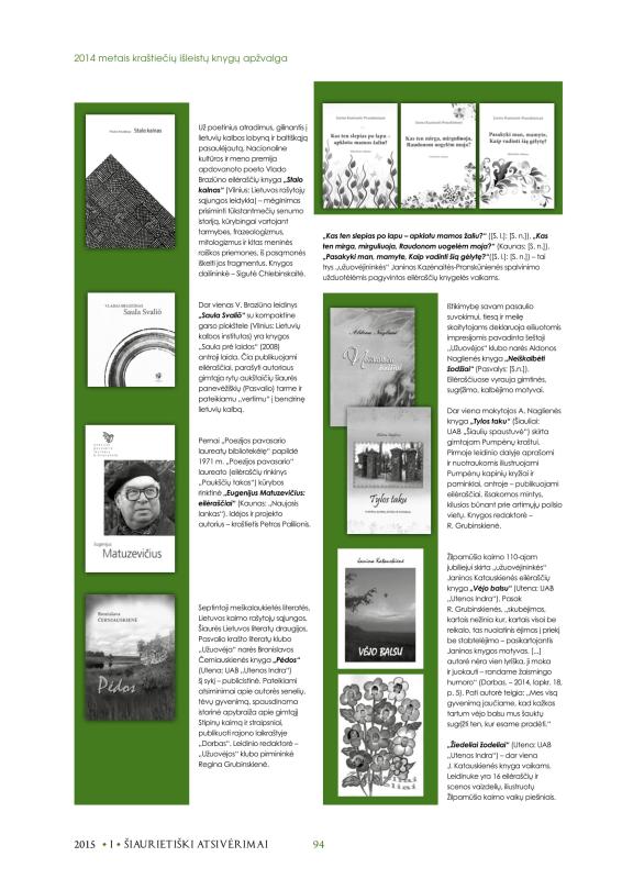 Šiaurietiški atsivėrimai : Pasvalio krašto istorijos ir kultūros žurnalas 2015, nr. 1 (38)