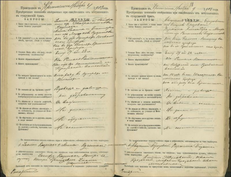 Krinčino Romos katalikų parapijos bažnyčios 1900–1911 metų priešjungtuvinės apklausos knyga