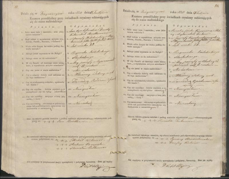 Krinčino Romos katalikų parapijos bažnyčios 1837–1839 metų priešjungtuvinės apklausos knyga