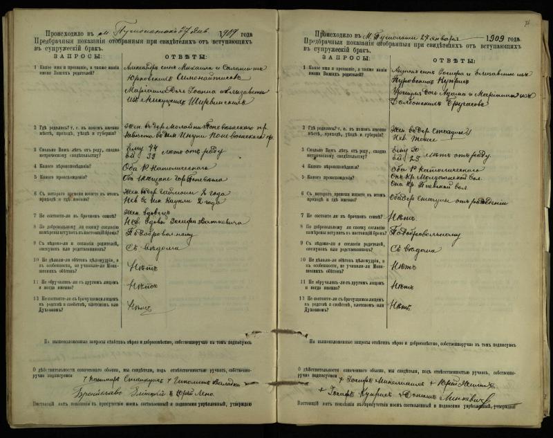 Pušaloto Romos katalikų parapijos bažnyčios 1904–1917 metų priešjungtuvinės apklausos knyga