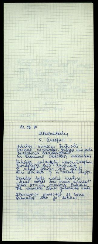 Poeto Jono Vytauto Nistelio eilėraščių sąsiuvinis