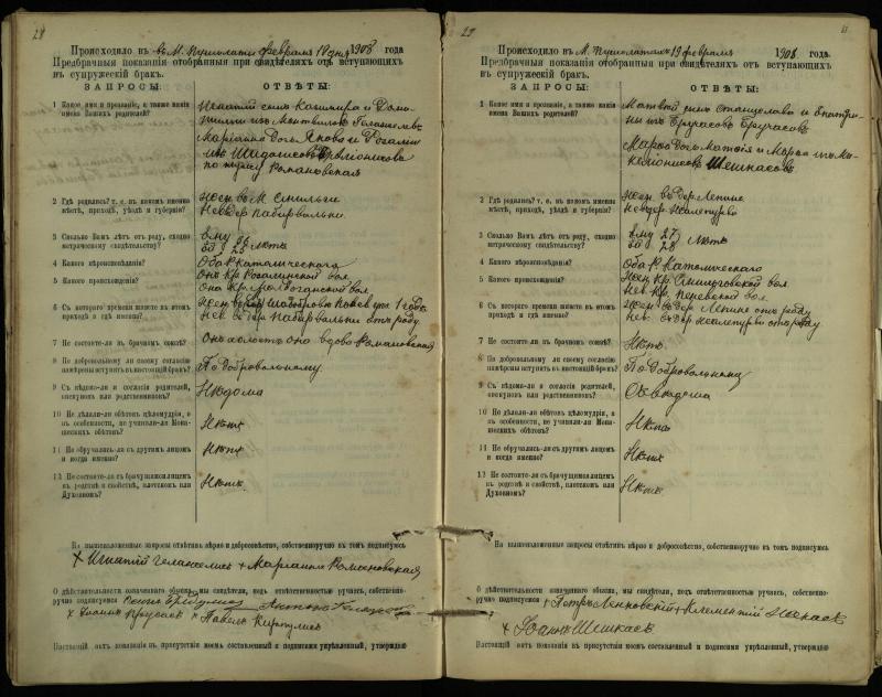 Pušaloto Romos katalikų parapijos bažnyčios 1904–1917 metų priešjungtuvinės apklausos knyga
