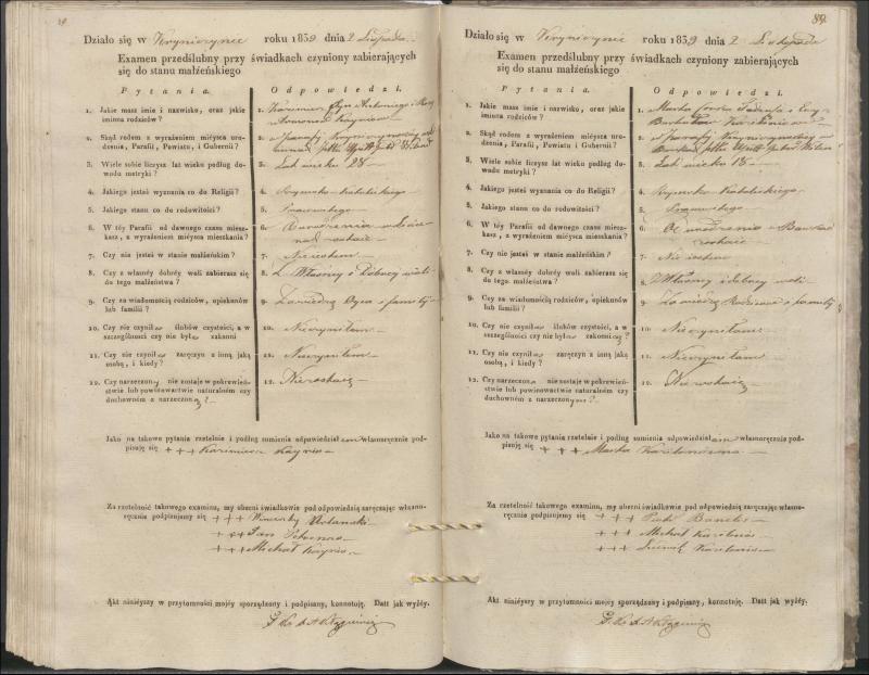 Krinčino Romos katalikų parapijos bažnyčios 1837–1839 metų priešjungtuvinės apklausos knyga