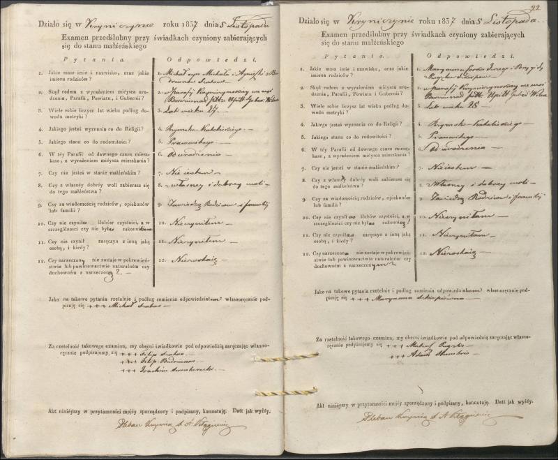 Krinčino Romos katalikų parapijos bažnyčios 1837–1839 metų priešjungtuvinės apklausos knyga