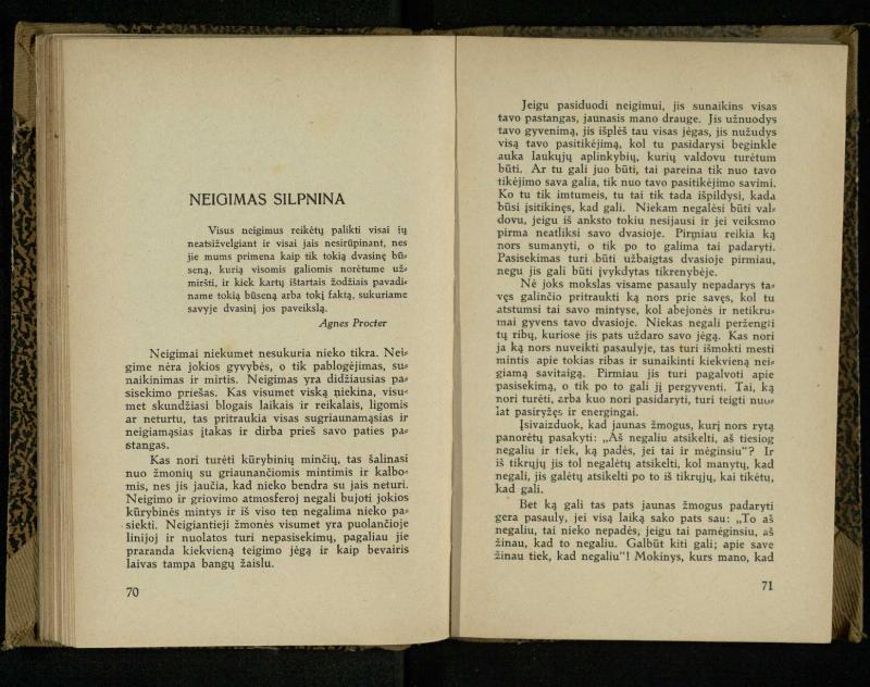 Minties galybė / Orison Swett Marden. – Kaunas: Fakelo leidinys, 1937. – 149, [2] p.