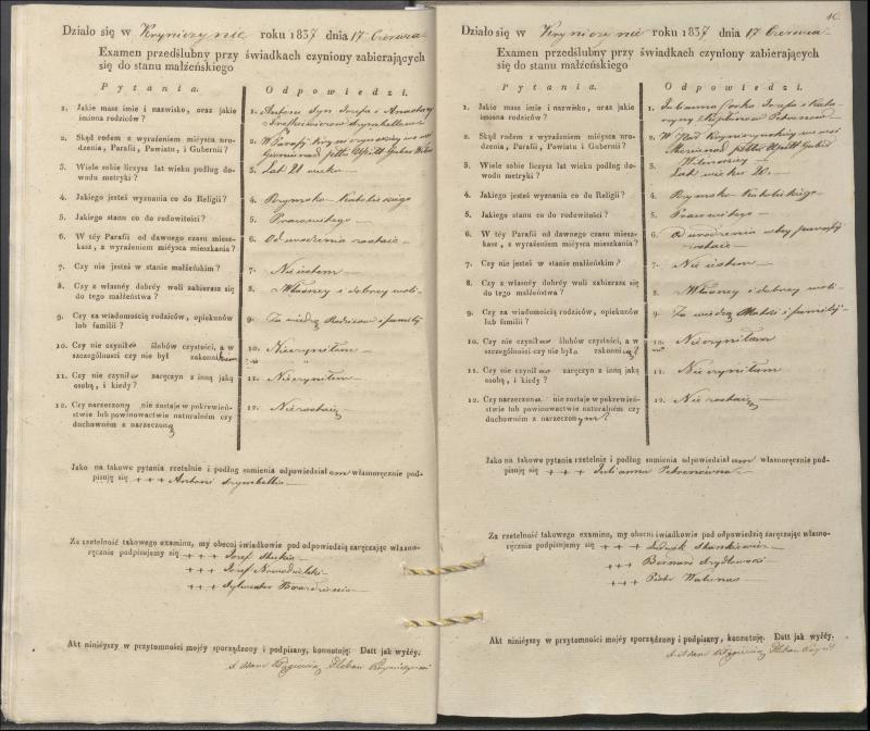 Krinčino Romos katalikų parapijos bažnyčios 1837–1839 metų priešjungtuvinės apklausos knyga