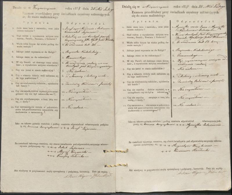 Krinčino Romos katalikų parapijos bažnyčios 1837–1839 metų priešjungtuvinės apklausos knyga