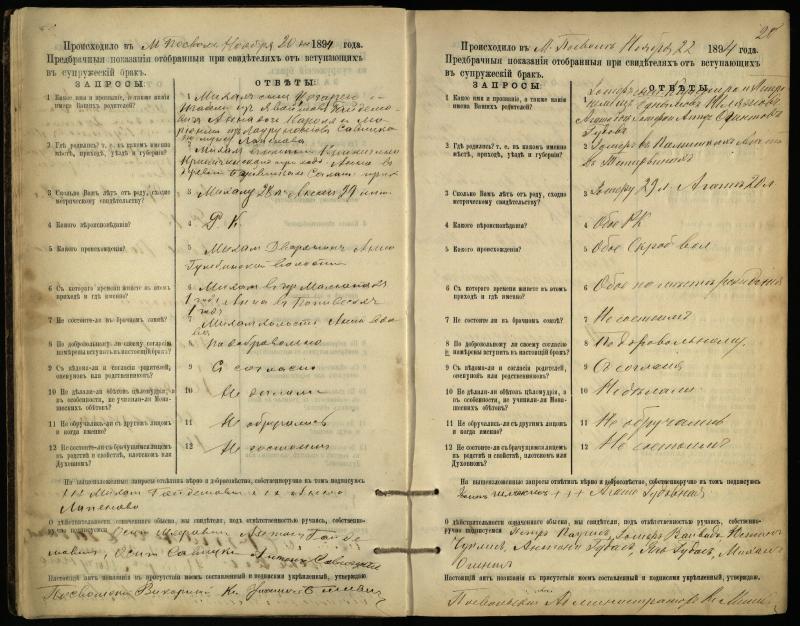 Pasvalio Romos katalikų parapijos bažnyčios 1894–1903 metų priešjungtuvinės apklausos knyga
