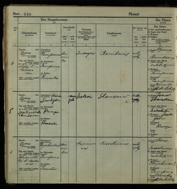 Pumpėnų Romos katalikų parapijos bažnyčios 1916–1921 metų krikšto metrikų knyga