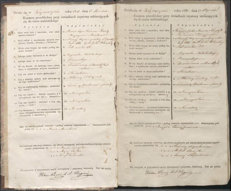 Krinčino Romos katalikų parapijos bažnyčios 1840–1844 metų priešjungtuvinės apklausos knyga