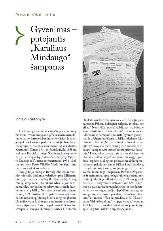 Šiaurietiški atsivėrimai : Pasvalio krašto istorijos ir kultūros žurnalas 2015, nr. 2 (39)