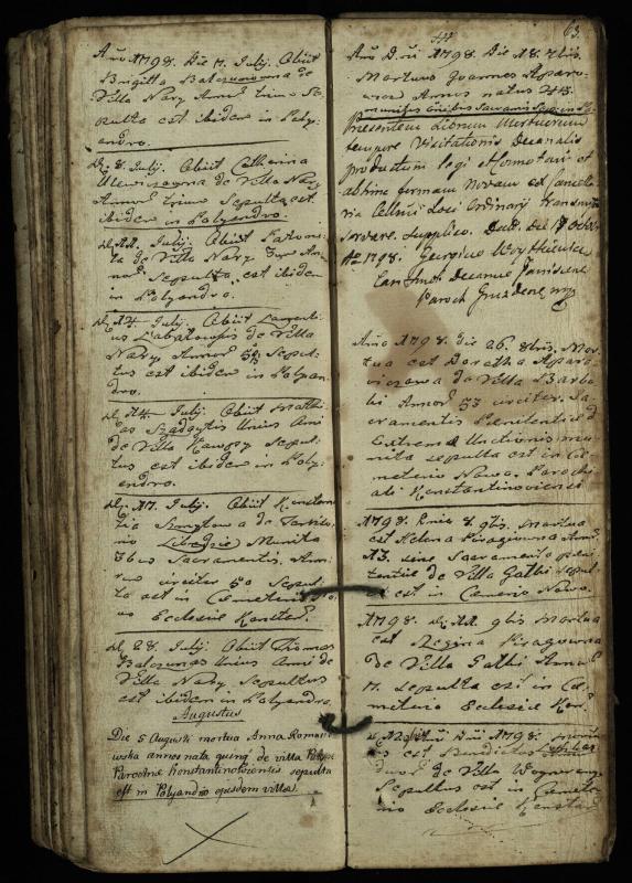 Vaškų (Konstantinavo) Romos katalikų parapijos bažnyčios 1763–1804 metų mirties metrikų knyga
