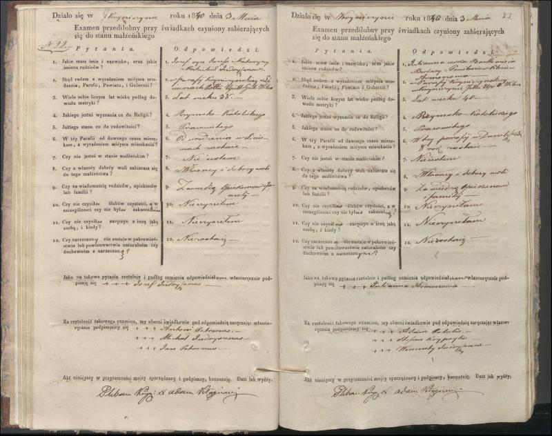 Krinčino Romos katalikų parapijos bažnyčios 1840–1844 metų priešjungtuvinės apklausos knyga