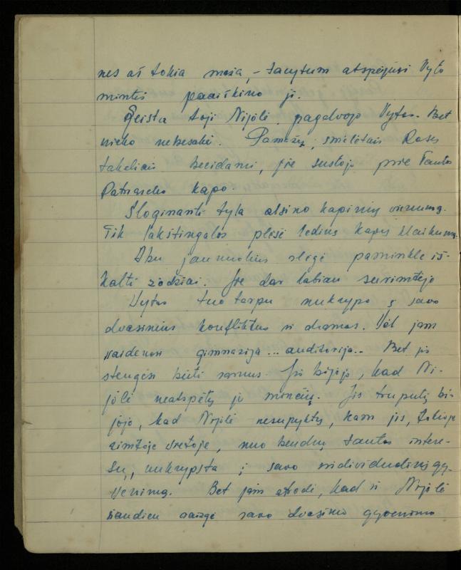 Žurnalisto, literato, vertėjo Kazimiero Pūro kūrybos I sąsiuvinis. Apsakymas (autobiografinė impresija), 1950 m.