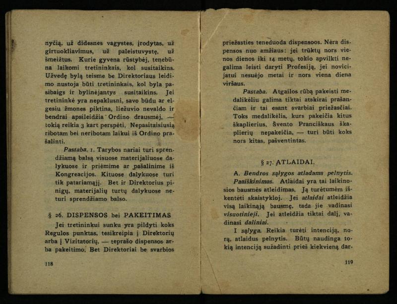 Naujas vadovėlis šv. Pranciškaus tretininkams / sustatė T. Pranciškus Bizauskas O. F. M. – 3-ias papild. ir pager. leid. – Kaunas: [s.n.], 1934. – 200 p.