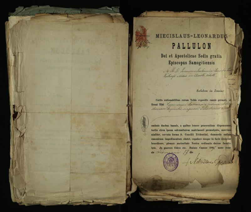 Pušaloto Romos katalikų parapijos bažnyčios 1884–1900 metų gaunamų raštų knyga