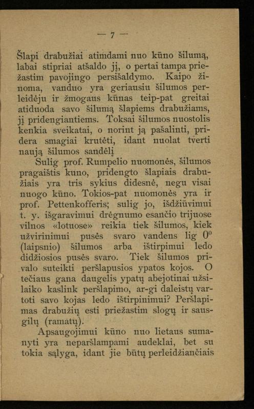 Kaip užsilaikyti pavasarį, vasarą, rudenį ir žiemą / [Otto Gotthilf Traenhart]; pagal d-rą med. L. Volbergą sutaisė d-ras A. Vileišis. – [Vilnius]: [„Vilniaus žinių“ red.], 1906 (Vilnius: „Vilniaus žinių“ sp.). – 91, [1] p.