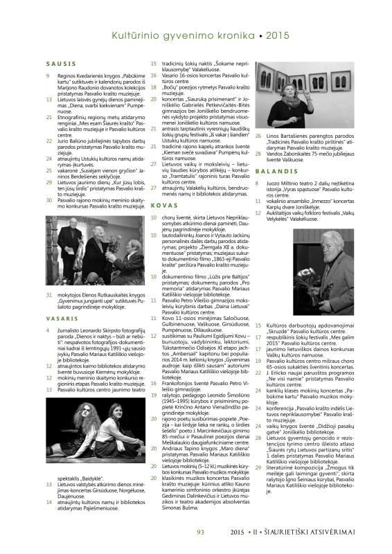Šiaurietiški atsivėrimai : Pasvalio krašto istorijos ir kultūros žurnalas 2015, nr. 2 (39)