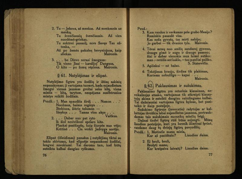 Literatūros teorija : vadovėlis aukštesniosioms mokykloms / K. Bizauskas. – 3 -ias leid. – Kaunas, 1922. – 199 p.