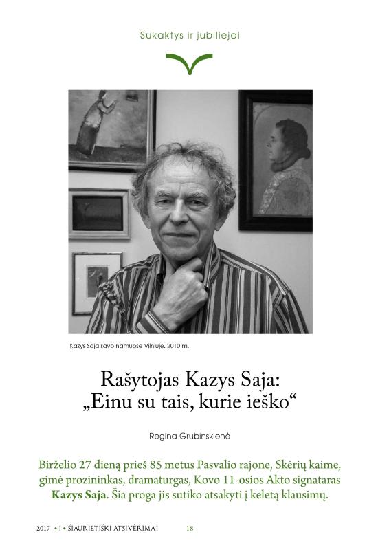 Šiaurietiški atsivėrimai : Pasvalio krašto istorijos ir kultūros žurnalas 2017, nr. 1 (42)