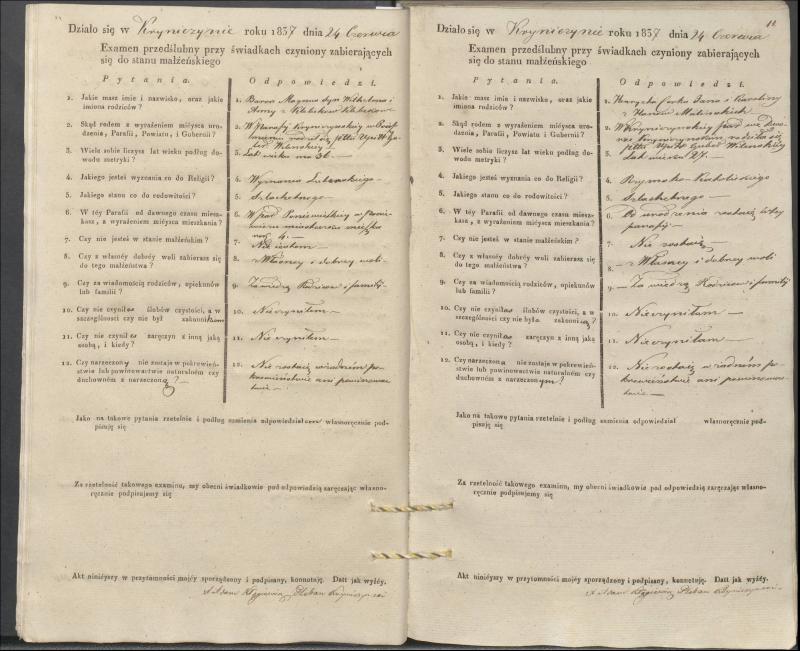 Krinčino Romos katalikų parapijos bažnyčios 1837–1839 metų priešjungtuvinės apklausos knyga