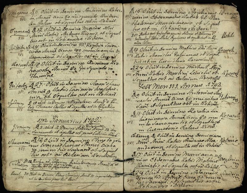 Pasvalio Romos katalikų parapijos bažnyčios 1788–1794 metų mirties metrikų knyga