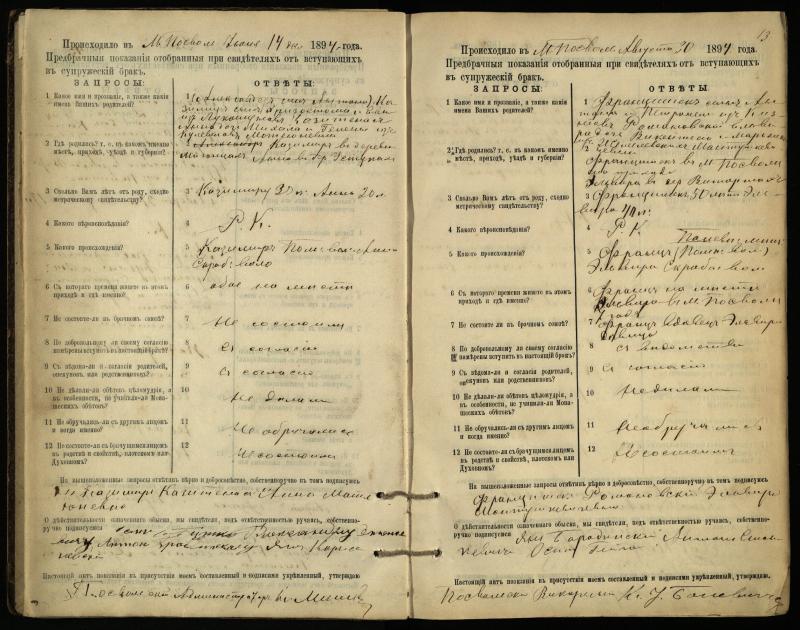 Pasvalio Romos katalikų parapijos bažnyčios 1894–1903 metų priešjungtuvinės apklausos knyga