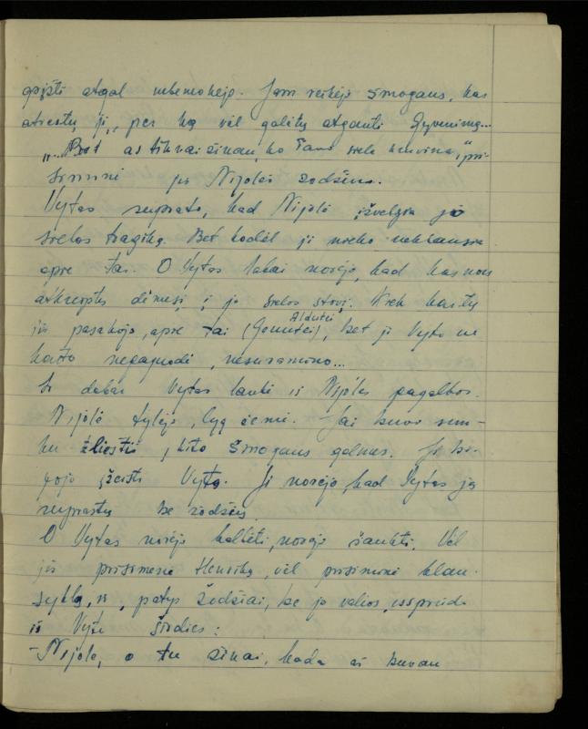 Žurnalisto, literato, vertėjo Kazimiero Pūro kūrybos I sąsiuvinis. Apsakymas (autobiografinė impresija), 1950 m.