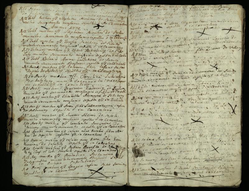 Pušaloto Romos katalikų parapijos bažnyčios 1772–1785 metų mirties metrikų knyga