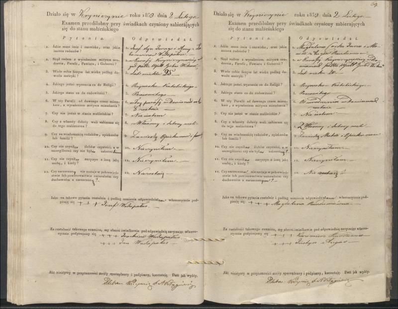 Krinčino Romos katalikų parapijos bažnyčios 1837–1839 metų priešjungtuvinės apklausos knyga