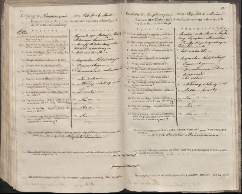 Krinčino Romos katalikų parapijos bažnyčios 1840–1844 metų priešjungtuvinės apklausos knyga