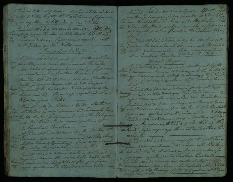 Pušaloto Romos katalikų parapijos bažnyčios 1810–1827 metų mirties metrikų knyga