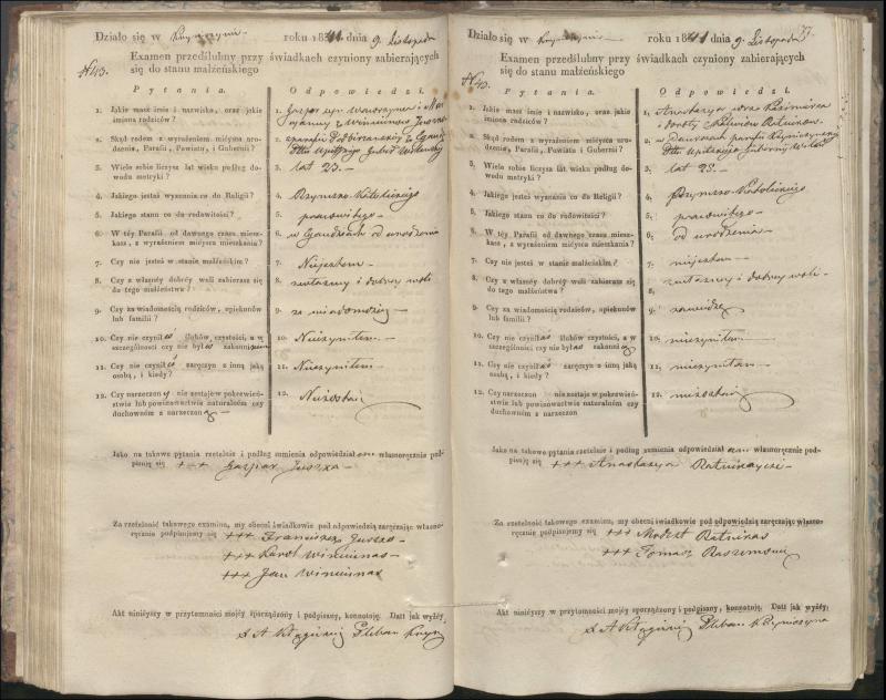 Krinčino Romos katalikų parapijos bažnyčios 1840–1844 metų priešjungtuvinės apklausos knyga