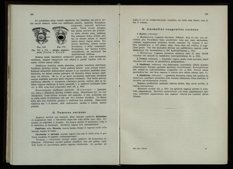 Akių ligų vadovas / Petras Avižonis. – Kaunas: Medicinos fakultetao leidinys, 1940. – VIII, 841, [2] p., 18 iliustr. lap.