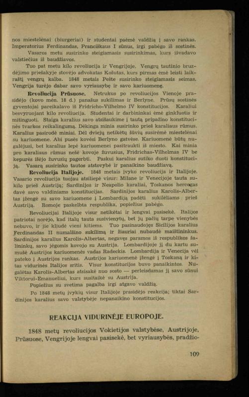 Naujųjų amžių istorija: vadovėlis vidurinėms mokykloms / K. Kliuksinas. – Kaunas: Sakalas, 1936. – 160 p.