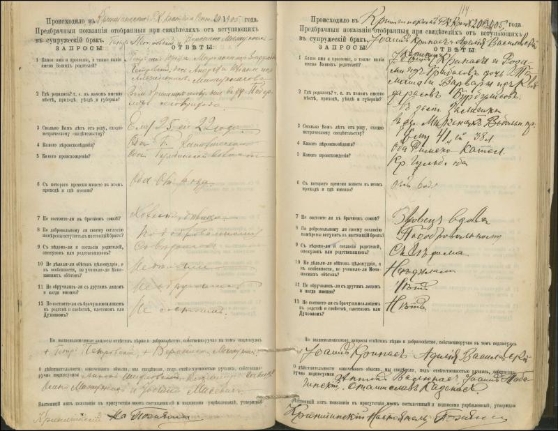 Krinčino Romos katalikų parapijos bažnyčios 1900–1911 metų priešjungtuvinės apklausos knyga