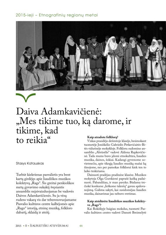 Šiaurietiški atsivėrimai : Pasvalio krašto istorijos ir kultūros žurnalas 2015, nr. 2 (39)