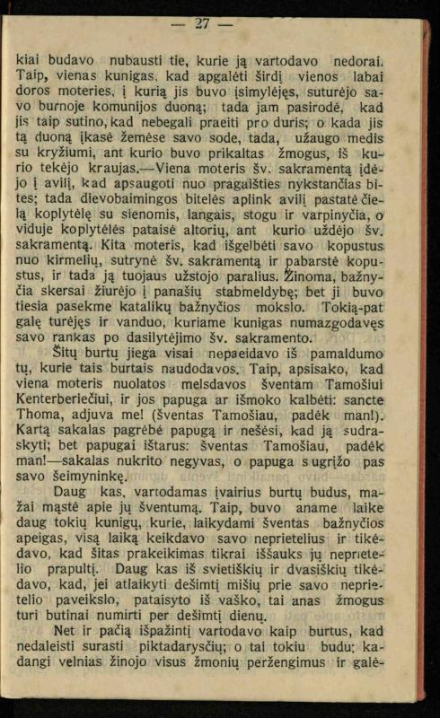 Viduramžių bažnyčios vaizdas / (historiškas piešinėlis Li); sutrumpino ir sulietuvino kun. Jonas Šepetys. – [S.l.]: [s.n.], 1912 (Vilnius: M. Kuktos sp.). – 31 p.