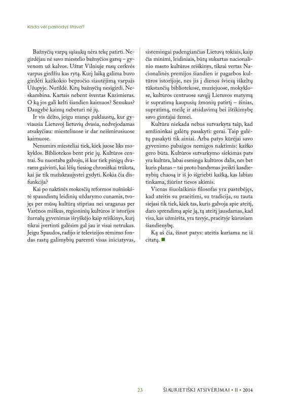 Šiaurietiški atsivėrimai : Pasvalio krašto istorijos ir kultūros žurnalas 2014, nr. 2 (37)