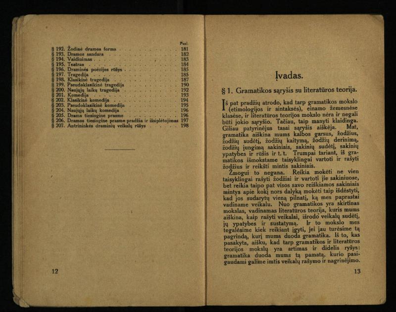 Literatūros teorija : vadovėlis aukštesniosioms mokykloms / K. Bizauskas. – 3 -ias leid. – Kaunas, 1922. – 199 p.