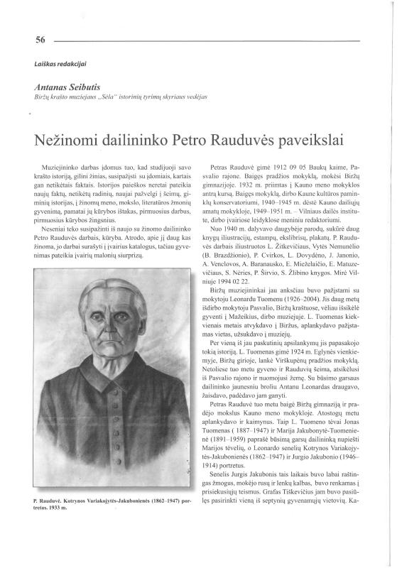 Šiaurietiški atsivėrimai : Pasvalio krašto istorijos ir kultūros žurnalas 2006, nr. 2 (21)