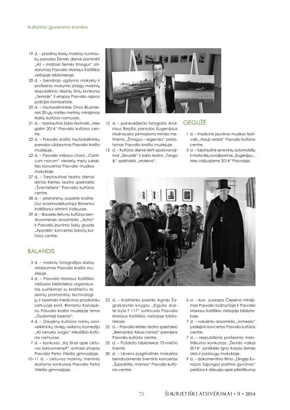 Šiaurietiški atsivėrimai : Pasvalio krašto istorijos ir kultūros žurnalas 2014, nr. 2 (37)