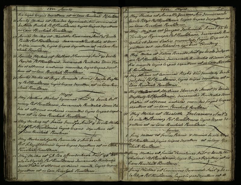 Pušaloto Romos katalikų parapijos bažnyčios 1785–1810 metų mirties metrikų knyga