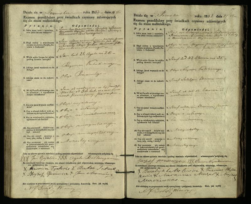 Pasvalio Romos katalikų parapijos bažnyčios 1849–1859 metų priešjungtuvinės apklausos knyga