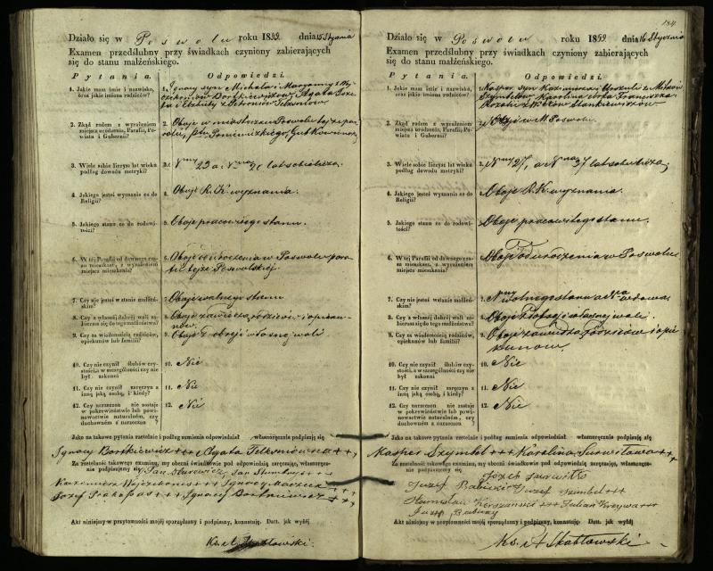 Pasvalio Romos katalikų parapijos bažnyčios 1849–1859 metų priešjungtuvinės apklausos knyga