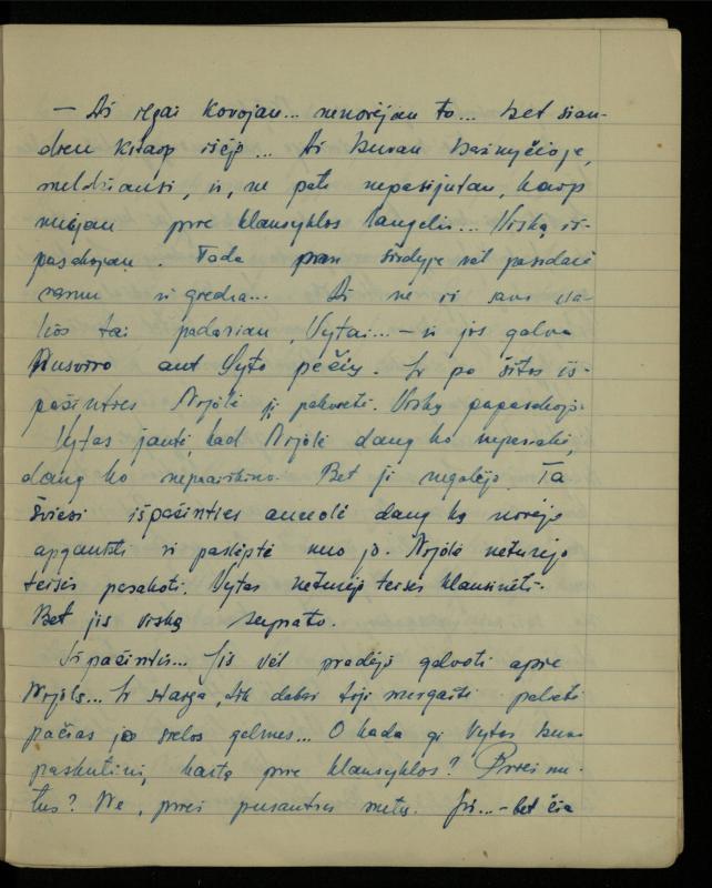 Žurnalisto, literato, vertėjo Kazimiero Pūro kūrybos I sąsiuvinis. Apsakymas (autobiografinė impresija), 1950 m.