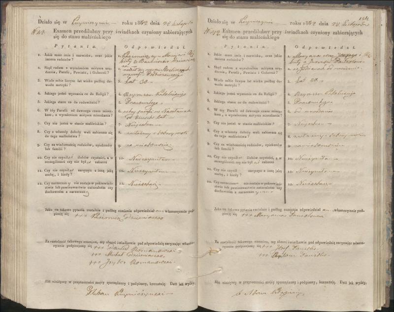 Krinčino Romos katalikų parapijos bažnyčios 1840–1844 metų priešjungtuvinės apklausos knyga