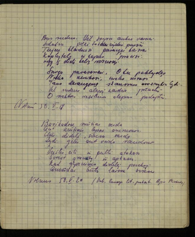 Žurnalisto, literato, vertėjo Kazimiero Pūro kūrybos III sąsiuvinis. Eilėraščiai, 1950 m.