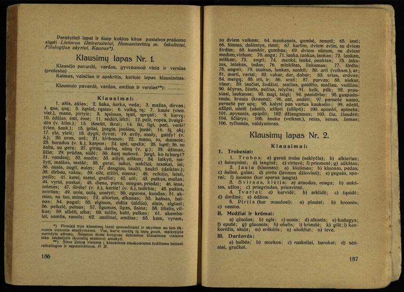Lietuvių tautotyros žinių ir senienų rinkimo programa / sudarė P. Butėnas